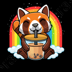 Camisetas niños panda rojo anime boba té... | laTostadora Camisetas niños panda rojo anime boba té... | laTostadora