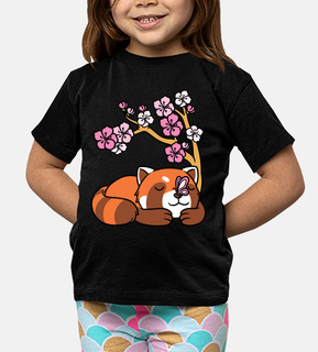 panda rosso che dorme kawaii fiori di c