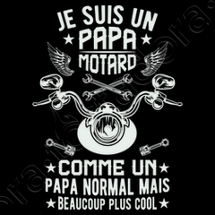 T-Shirt Homme Noir Papa Motard Idee Cadeau Moto (Noir, XL