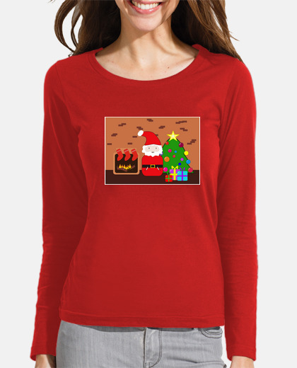 Camiseta de Papá Noel y los regalos