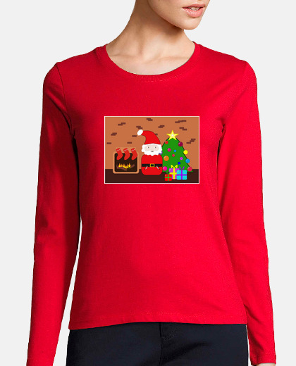 Camiseta de Papá Noel y los regalos