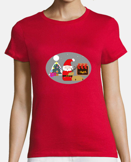 Camiseta de Papá Noel y Rudolph