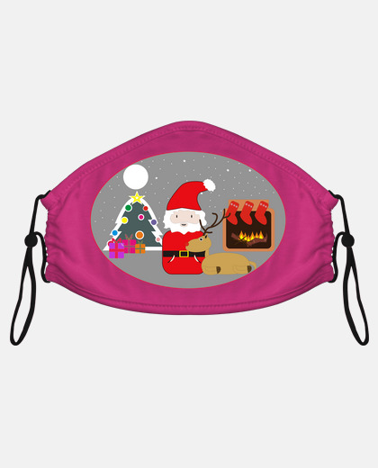 Mascarilla de Papá Noel y Rudolph para adultos