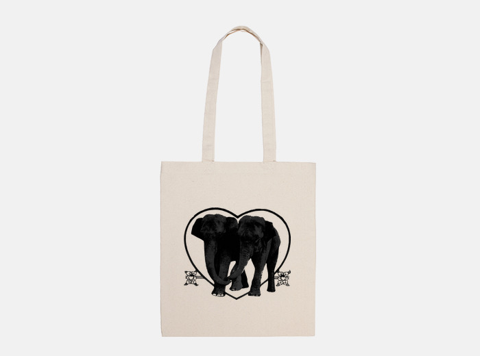 Bolsa pareja de elefantes en bolso | laTostadora