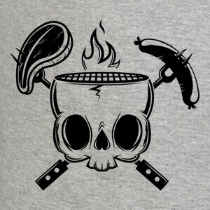T-shirt griglia del skull