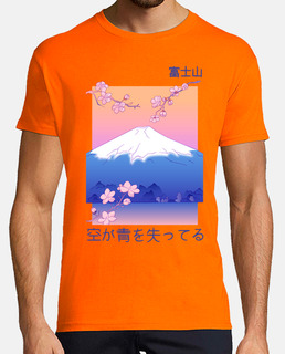 paysage volcan cerise japon