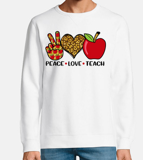 paz amor enseñar camiseta fresca