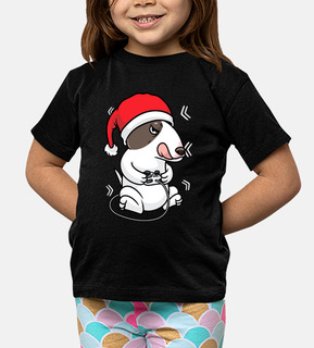 perro bull terrier miniatura de navidad
