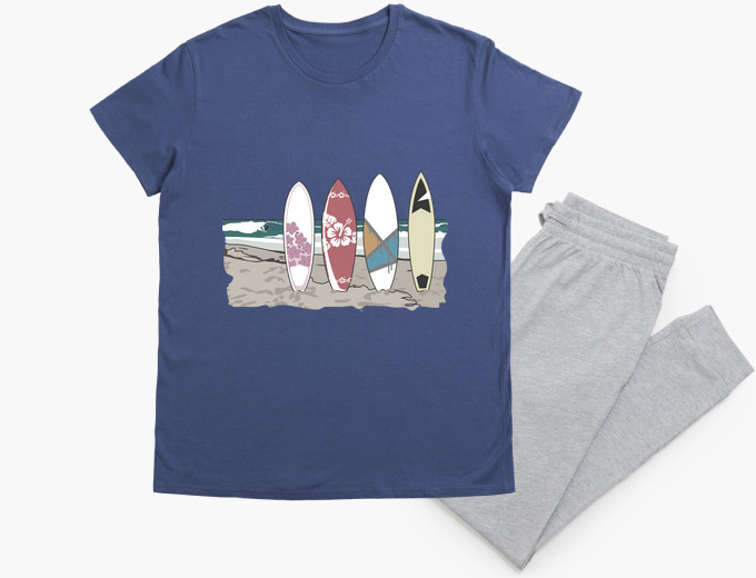 Pijama Surfista hombre. Colores suaves