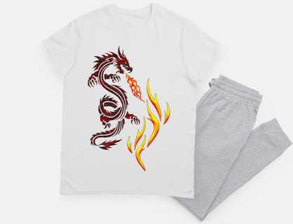 PIJAMA UNISEX - DRAGÓN ROJO