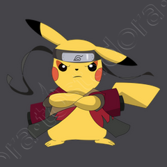 Tee Shirt Pikachu Naruto Style Tostadora