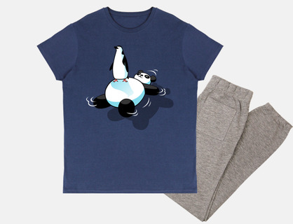 pinguino sobre panda