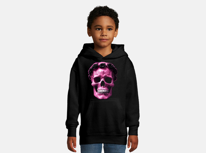 Pink skull hoodie sale