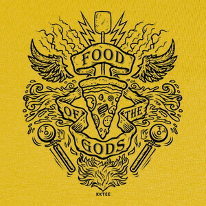 pizza food of the gods - black T-shirts