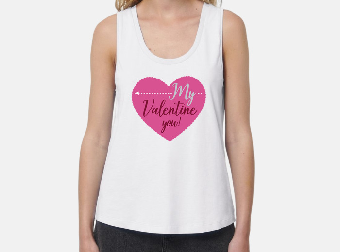 Camiseta Playera Sin Mangas Mujer Dia De San Valentin Corazon My
