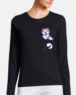 poche mignon chien esquimau canadien - manche longue femme