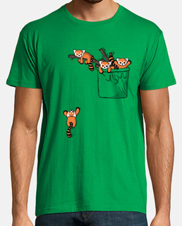 poche ours panda rouge
