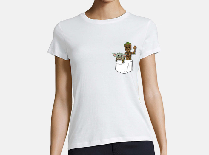 Tee shirt poche pour b b groot yoda femme tostadora