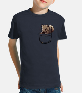 Pocket Cute Grey Squirrel - Kids Shirt