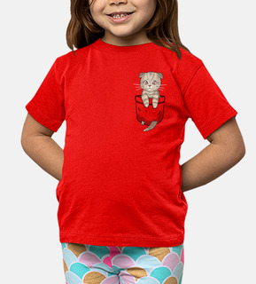Pocket Cute Scottish Fold - Kids Shirt