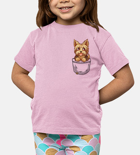 pocket cute yorkshire yorkshire puppy - maglietta per bambini