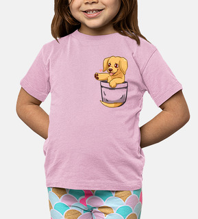 pocket golden labrador carino - camicia per bambini