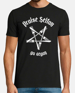 Praise Seitan - Go vegan 1.1 (blanco)