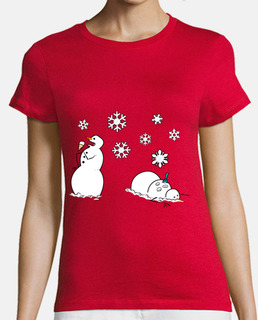 pupazzi di neve odio inverno - t-shirt donna