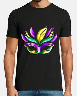 Purple Green And Golden Mask For Mardi