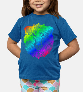 Rainbow Lion Zentangle camiseta niño