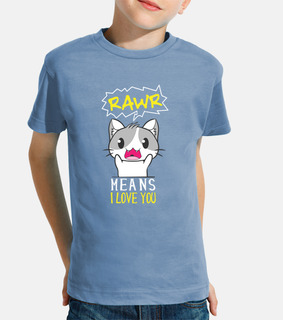 RAWR significa te amo en gato camiseta de gatito mascota 