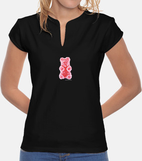red bear. t-shirt da donna cina nero colorato