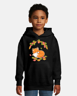 red fox asleep in the autumn forest