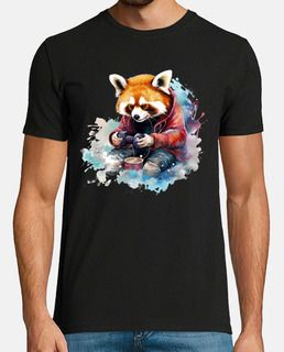 red panda brown gamer geek funny