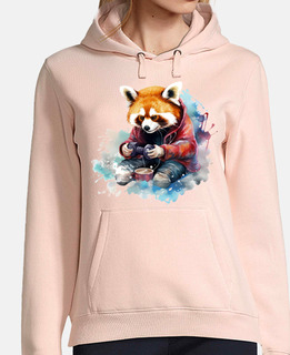red panda brown gamer geek funny