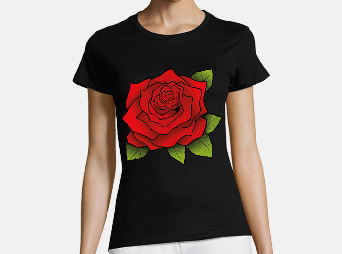 Black shirt with red 2024 roses