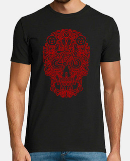 red symmetric bicycle skull