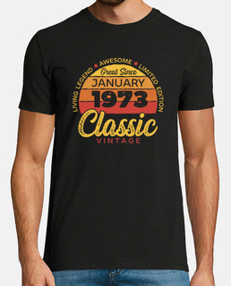 Retro 50 Years January 1973 Birthday Vintage Bday Classic