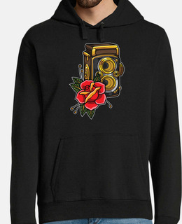 Retro analog camera floral decoration
