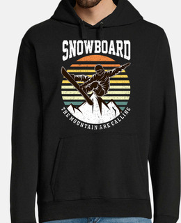Retro Snowboard Mountains Calling