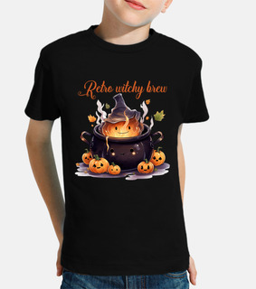 Retro Witch Coffee Halloween Pumpkin Te