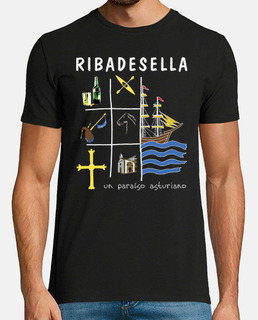 ribadesella dark background - short sleeve t-shirt