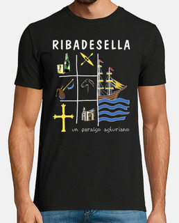 Ribadesella fondo oscuro - Camiseta de manga corta