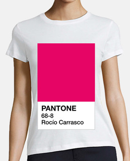 Rocío Carrasco - Pantone - Mujer, manga corta, blanca, algodón orgánico