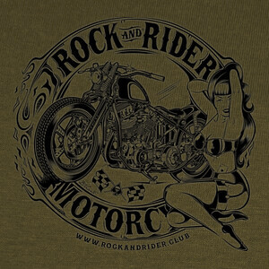T-shirt moto rock and rider bw