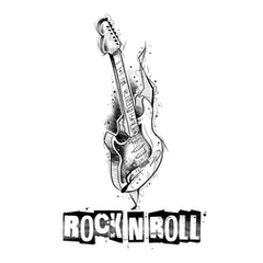 Rock n roll guitar sketch art t-shirt | tostadora