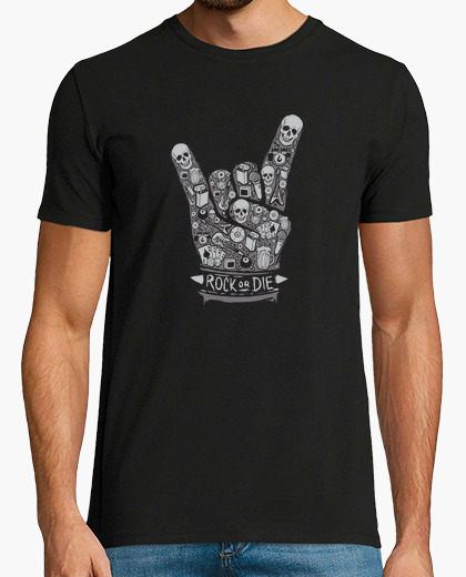 Camiseta Rock or die hombre