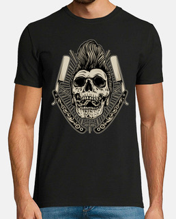 rock rockabilly skull vintage rock n roll rockers bikers skulls t-shirt