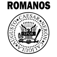 Camiseta romanos y ramones hombre blanca laTostadora