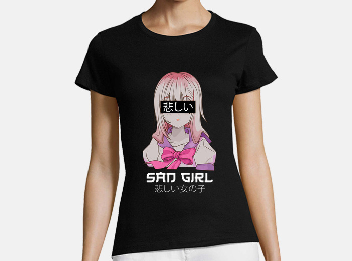 preferir Fanático Sábana Camiseta ropa de anime chica triste | laTostadora